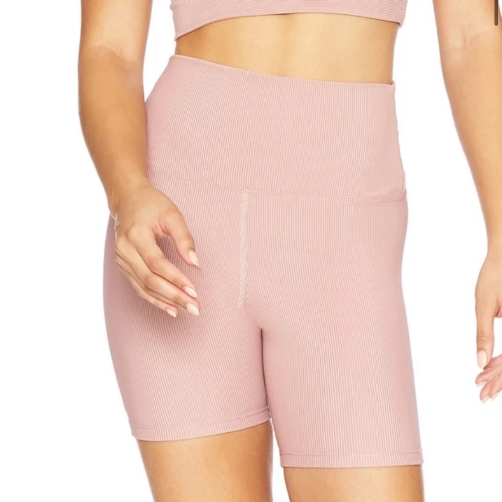 Beach Riot Ribbed Antique Rose Bike Short